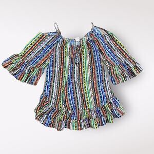 Ale by Alessandra Beach Blanket Cold Shoulder Mini Coverup‎ Size M/L Multicolor